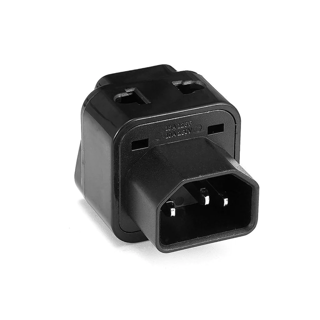 Black Adapter Plug IEC C14 10A 250V