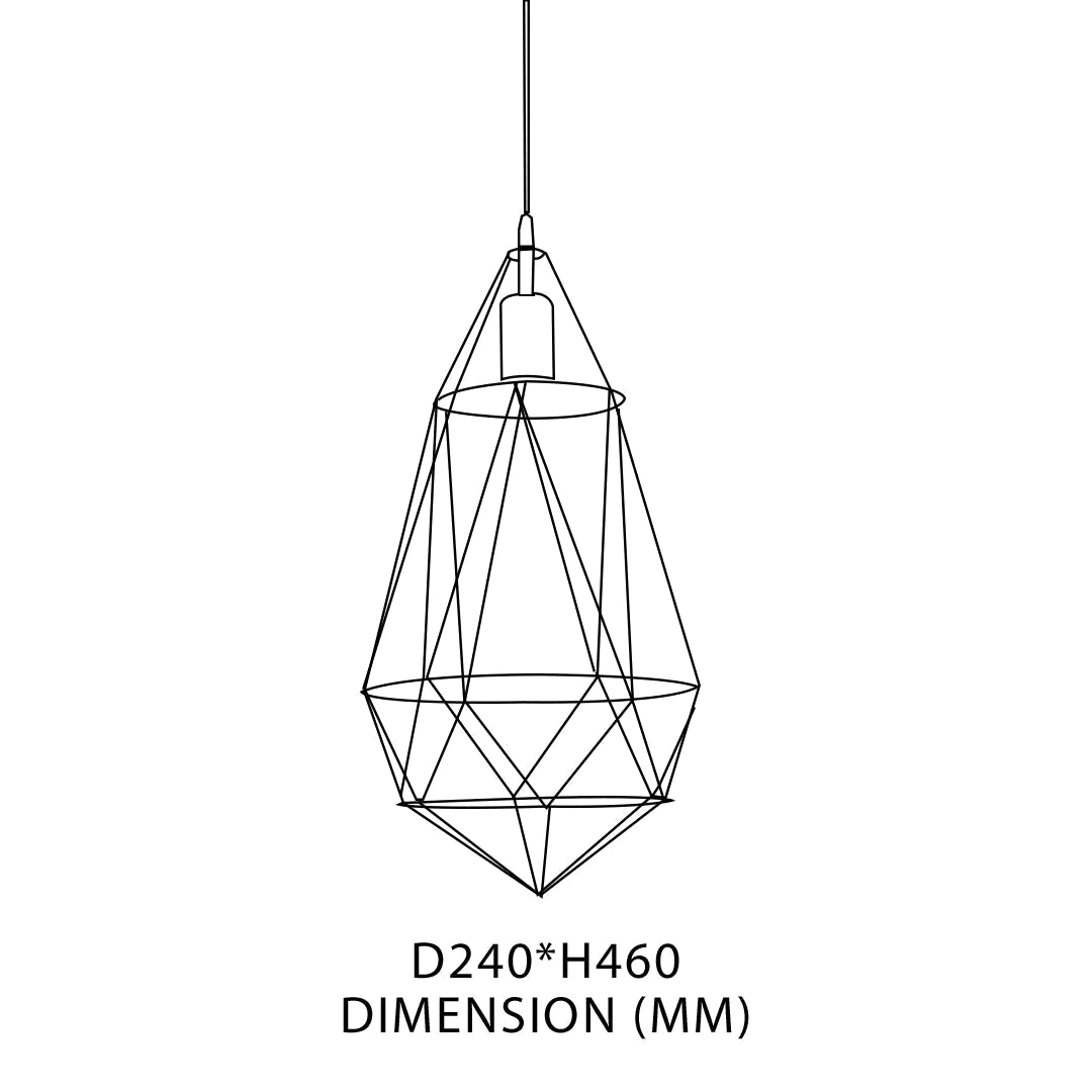 Black Diamond Cage Pendant Lamp 2